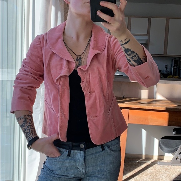 Anthropologie Jackets & Blazers - Odille Pink Velvet Jacket
